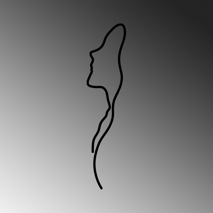Wallity Woman Face Profile Escultura de Pared Negra Wallity Woman Face Profile Escultura de Pared Negra